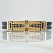 Pulso Cruz Marco Barroco 21.9gr / 20cm / Correa Caucho Cricones Negros Blancos Oro Amarillo 18K ©