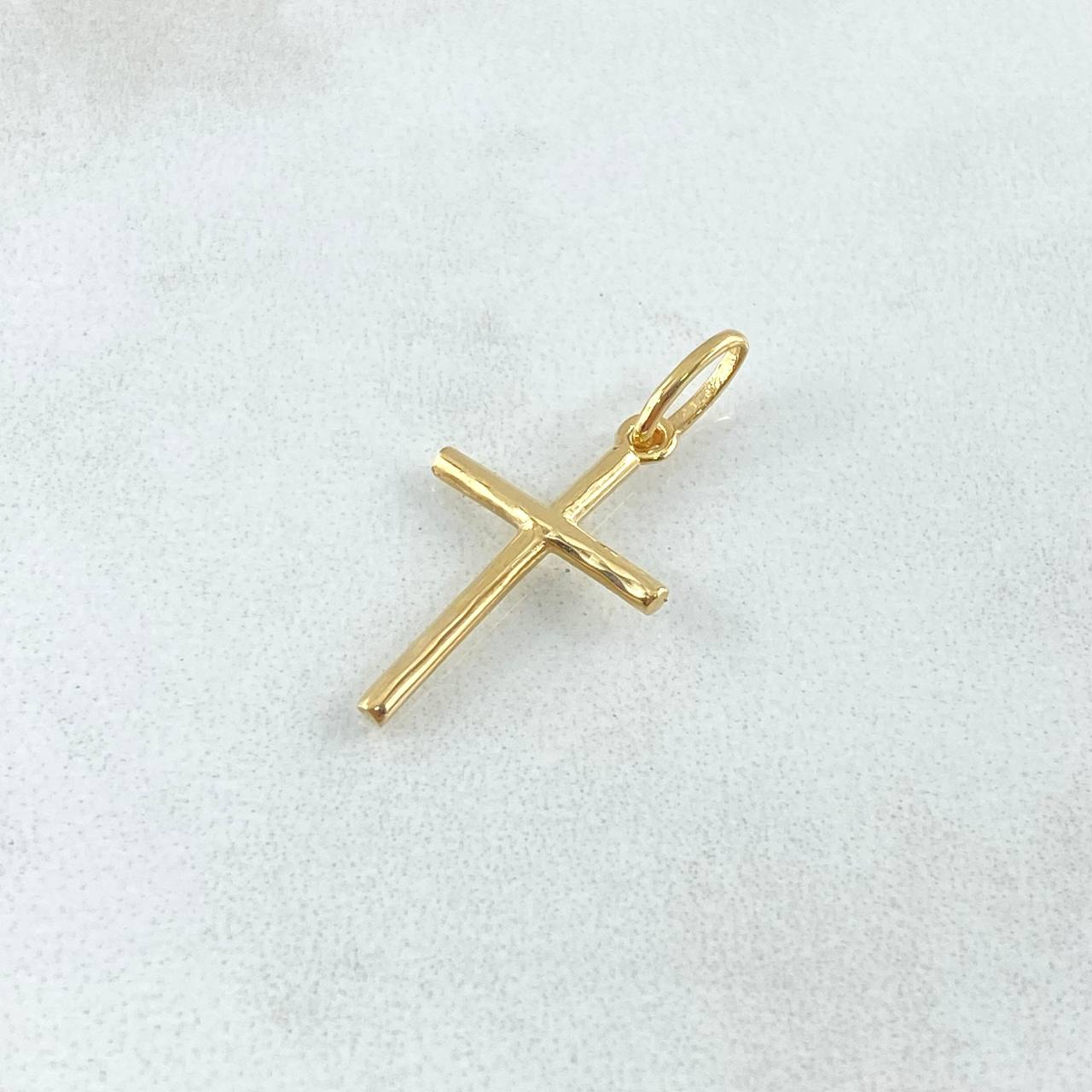 Dije Cruz Lisa 0.95gr / 2.5cm / Oro Amarillo 18K