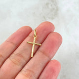 Dije Cruz Lisa 0.95gr / 2.5cm / Oro Amarillo 18K