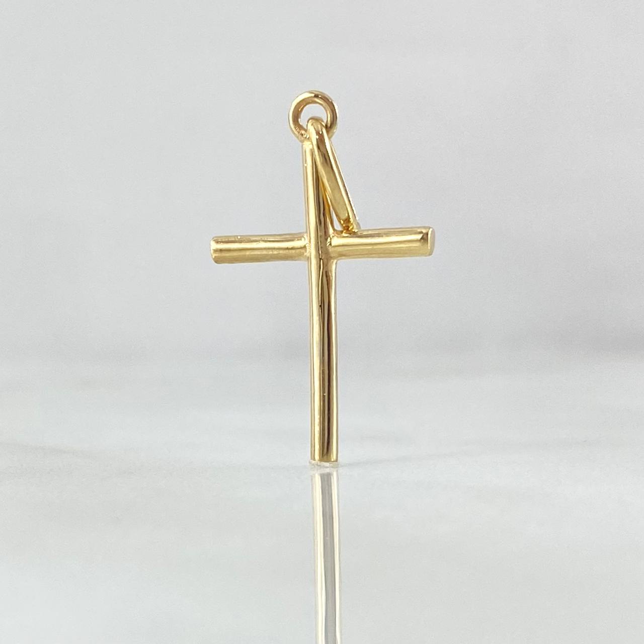Dije Cruz Lisa 0.95gr / 2.5cm / Oro Amarillo 18K
