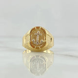 Anchor Ring Oval Frame 3.75 g / Size 10 3/4 Two-Tone Yellow White Gold 18K
