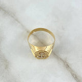 Anchor Ring Oval Frame 3.75 g / Size 10 3/4 Two-Tone Yellow White Gold 18K