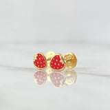 Strawberry Stud Earrings 0.6gr / 18K Gold *