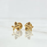 Stud Earrings Animated Airplane 0.55gr / 6mm 18K Yellow Gold