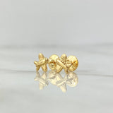Stud Earrings Animated Airplane 0.55gr / 6mm 18K Yellow Gold