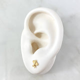 Stud Earrings Animated Airplane 0.65gr / 6mm 18K Yellow Gold