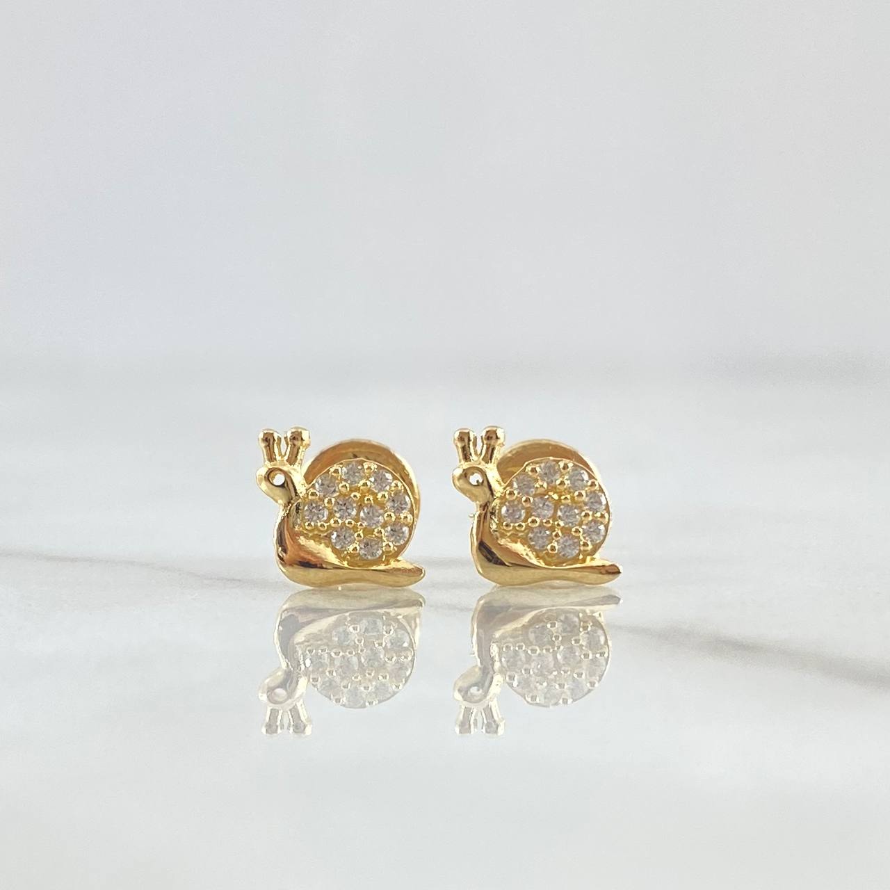 Topos Caracol 0.9gr / 7mm Circones Blancos Oro Amarillo 18K