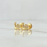 Topos Caracol 0.9gr / 7mm Circones Blancos Oro Amarillo 18K