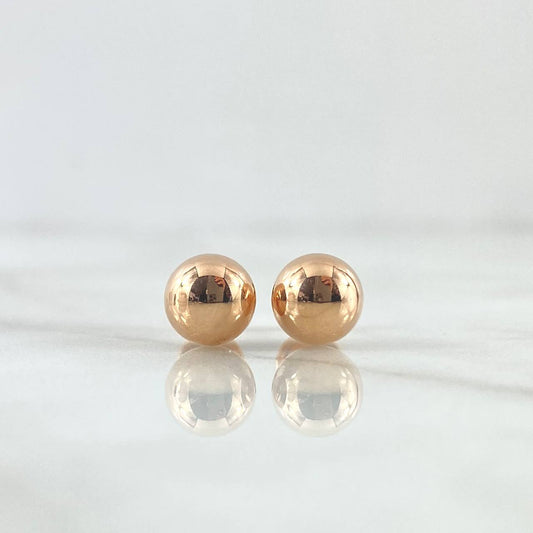 Stud Earrings Bead 0.75gr / 7mm Polished 18K Rose Gold