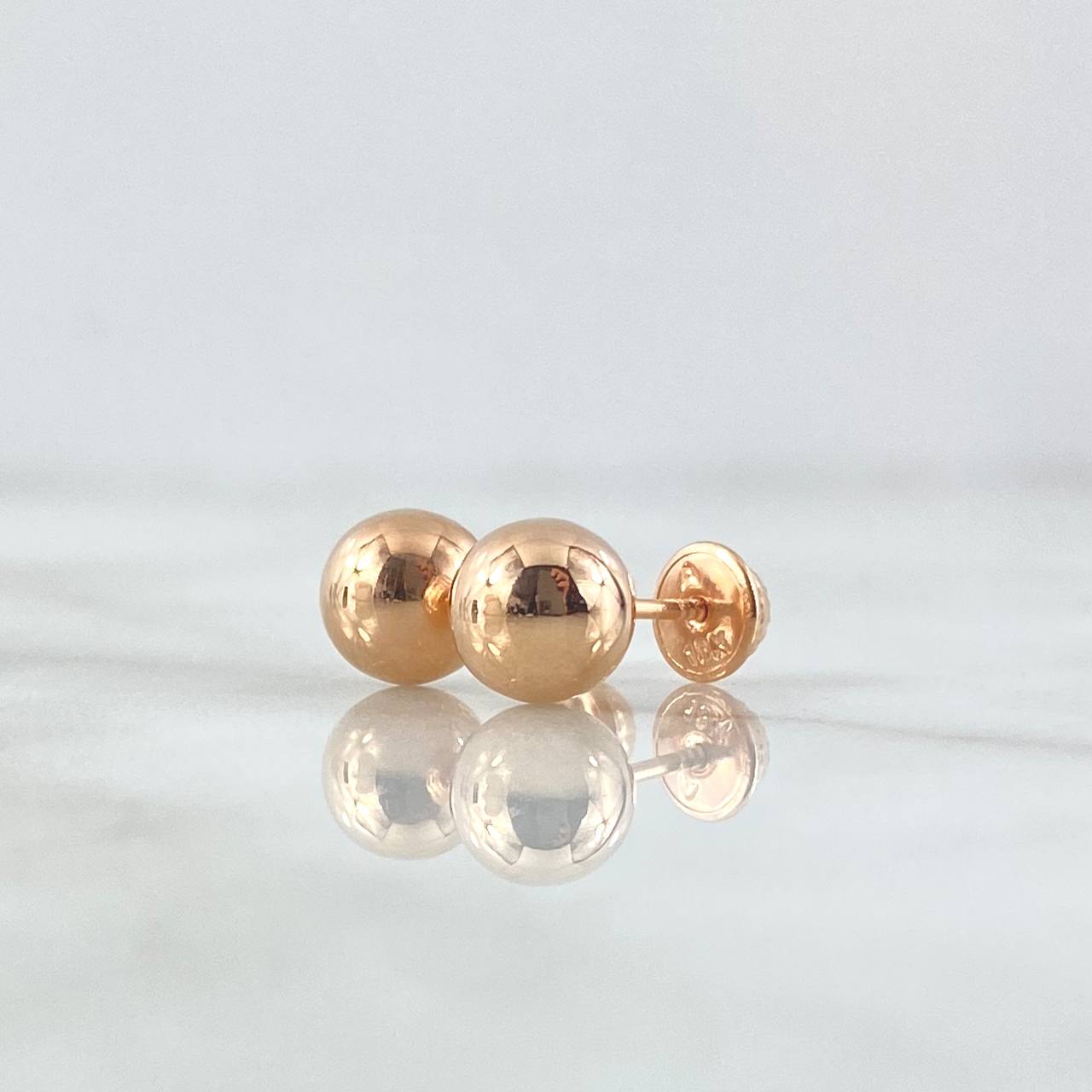 Stud Earrings Bead 0.75gr / 7mm Polished 18K Rose Gold
