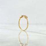 Infinity Heart Ring 1.65gr / Size 9 / White Zircons 18K Yellow Gold