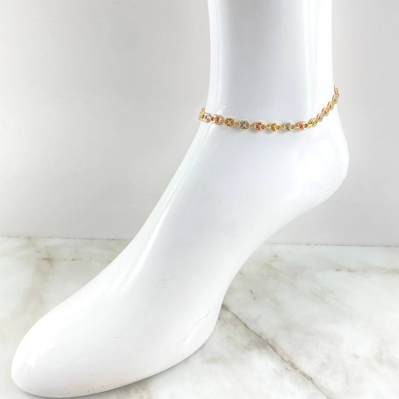 Anklet Gc 4.45 g / 9 3/4 in / 5.2 mm Three Golds 18K