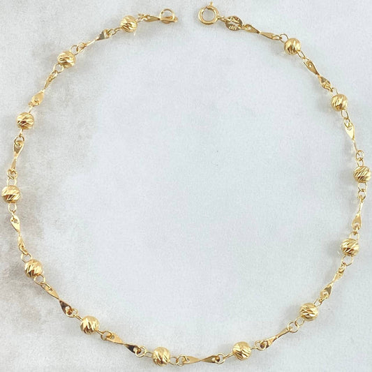 Tobillera Tipo Militar 2.5gr / 24cm / Oro 18K