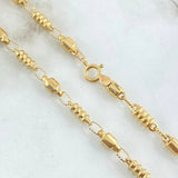 Rustic Barrel Intercalated Chain 17.2gr / 70cm / 18K Gold *