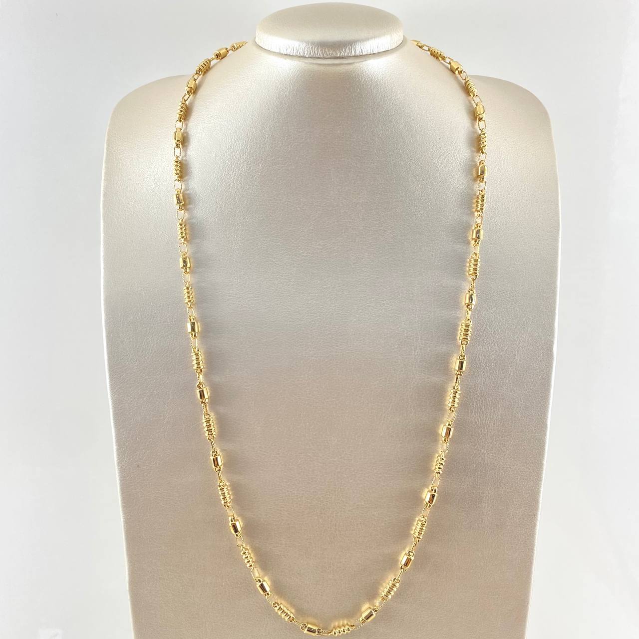 Rustic Barrel Intercalated Chain 17.2gr / 70cm / 18K Gold *