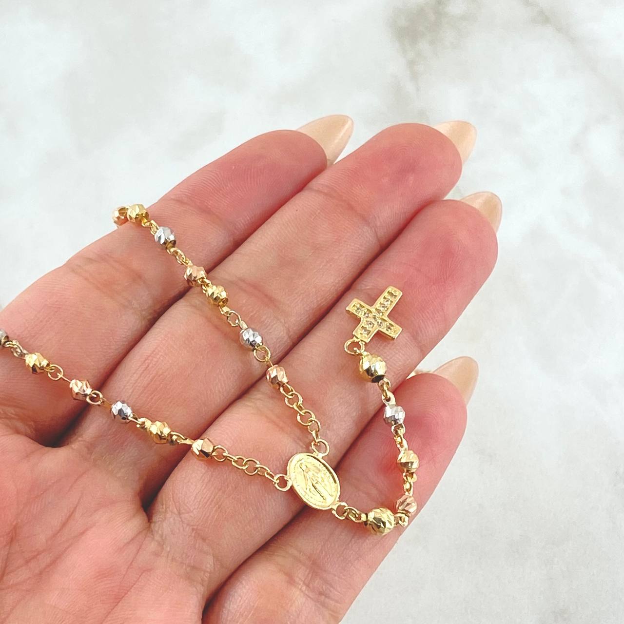 Miraculous Virgin Rosary 7.8gr / 55cm / 18K Gold *