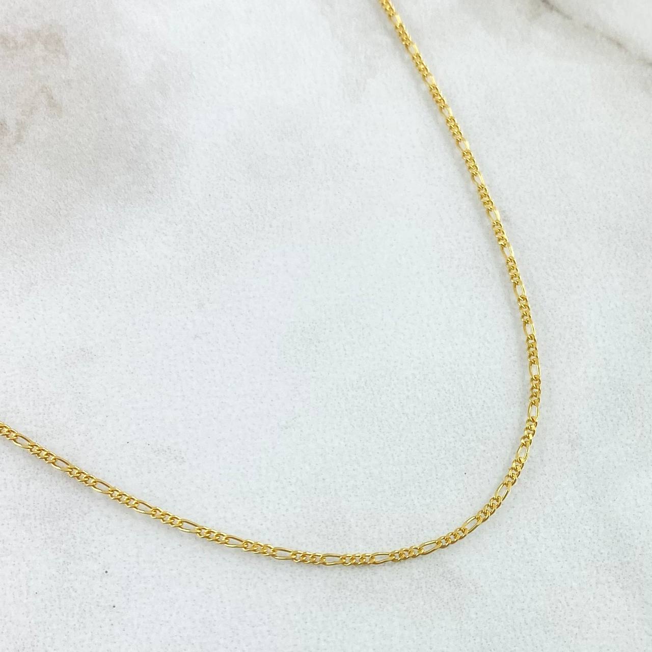 Cadena Figaro 1.2 g / 19 1/2 in / 1 mm Oro Amarillo 18K
