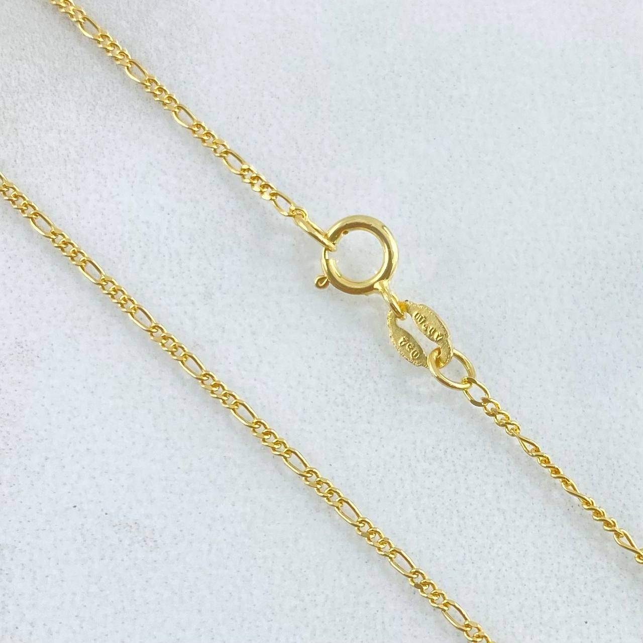 Cadena Figaro 1.15 g / 17 3/4 in / 1 mm Oro Amarillo 18K
