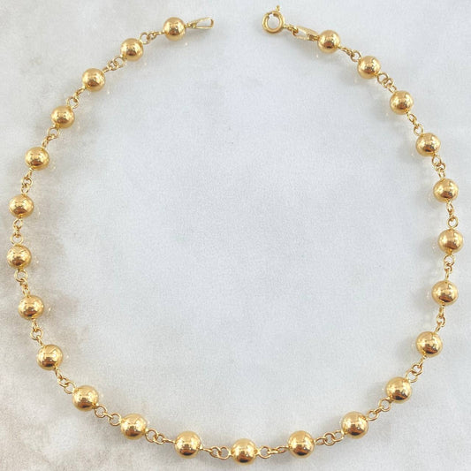 Tobillera Tipo Militar 4.8gr / 25cm / Oro 18K