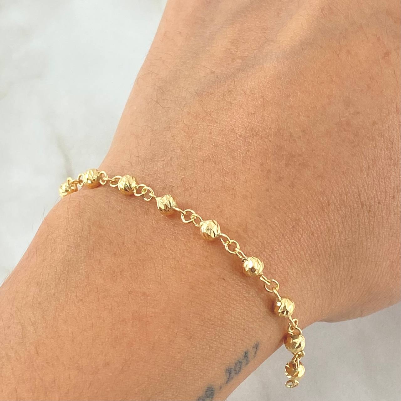 Pulso Tipo Militar 1.85gr / 7 in / 3mm Oro Amarillo 18K