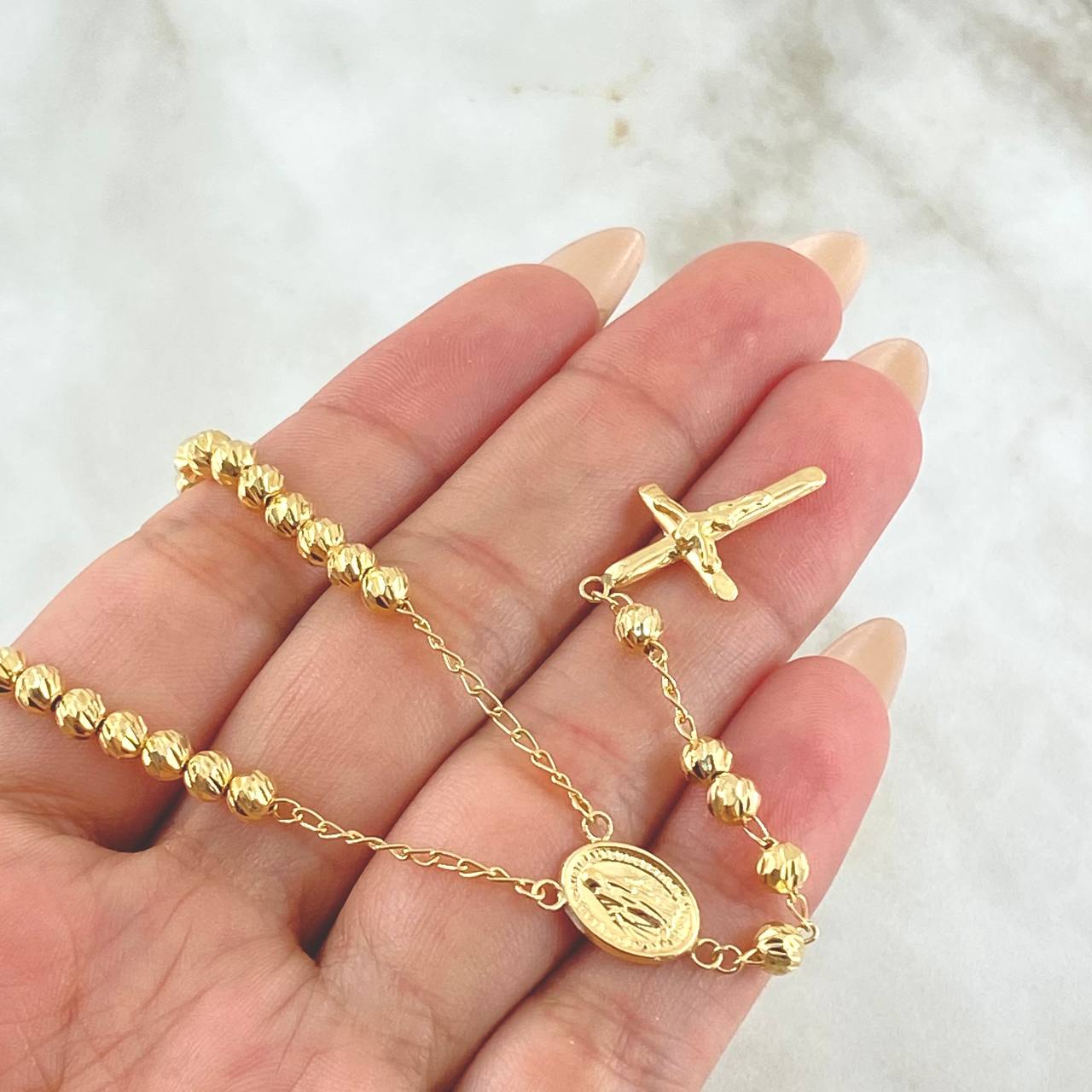 Miraculous Virgin Rosary 8.2gr / 50cm / 18K Gold