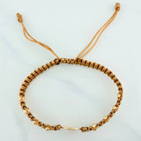 Pulsera Tejida Caqui Corona 4Mm 8 Und Oro Amarillo 18K