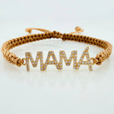 Pulsera Tejida Caqui Mamá Oro Amarillo 18K