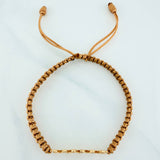 Pulsera Tejida Caqui Mamá Oro Amarillo 18K