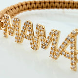 Pulsera Tejida Caqui Mamá Oro Amarillo 18K