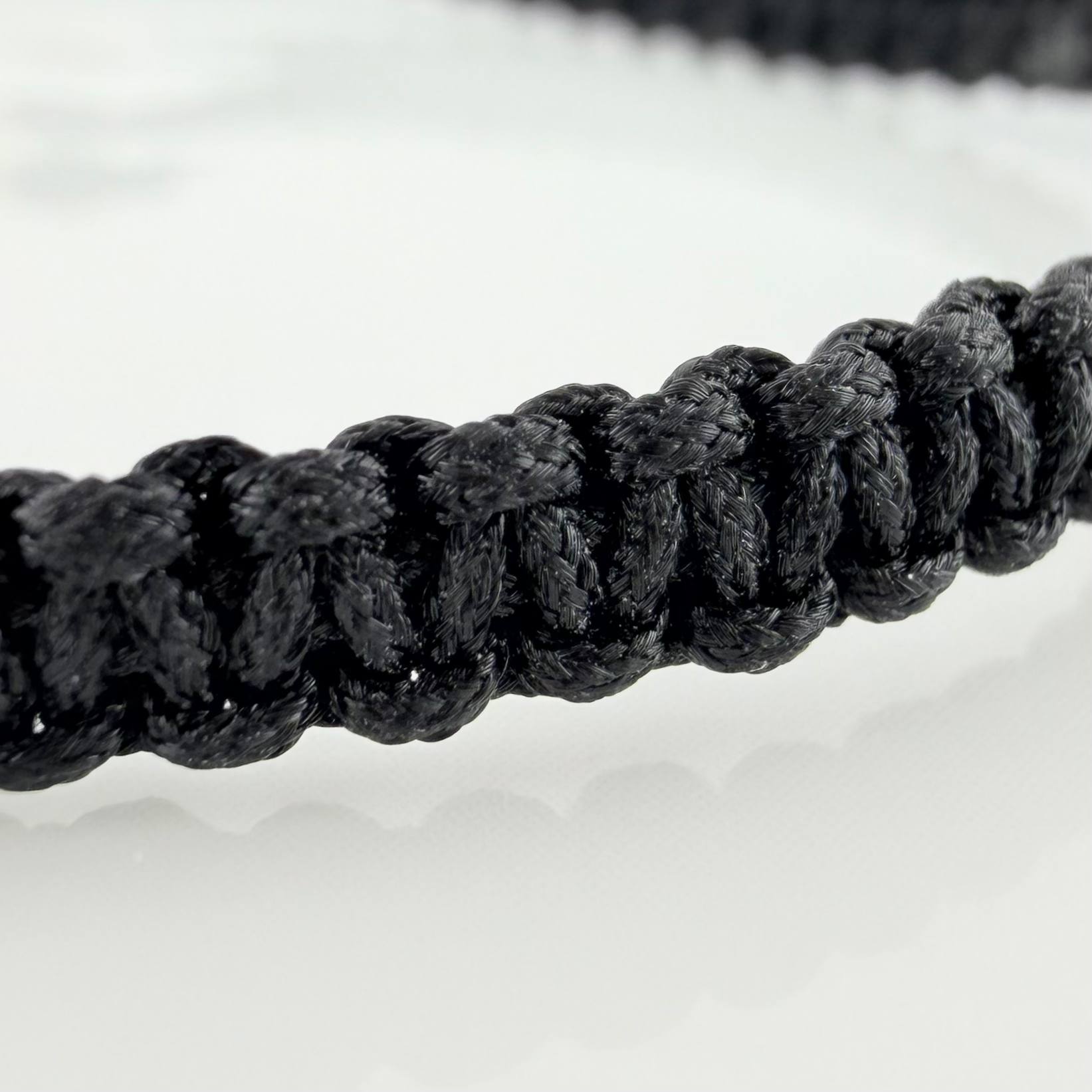 Black Woven Bracelet Real Madrid Shield 4Mm 8 Units Yellow Gold 18K