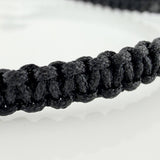 Black Woven Bracelet Real Madrid Shield 4Mm 8 Units Yellow Gold 18K