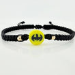 Pulsera Tejida Negra Batman 3Mm 2 Und Oro Amarillo 18K