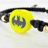 Pulsera Tejida Negra Batman 3Mm 2 Und Oro Amarillo 18K