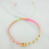 Pulsera Tejida Tricolor Gata 4Mm 8 Und Oro Amarillo 18K