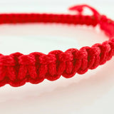 Pulsera Tejida Roja Mamá Oro Amarillo 18K