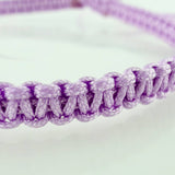 Pulsera Tejida Morada Mamá Dos Oros Amarillo Blanco 18K