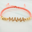 Pulsera Tejida Rosada Mamá 4Mm 8 Und Oro Amarillo 18K