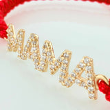 Red Woven Bracelet Mom Yellow Gold 18K