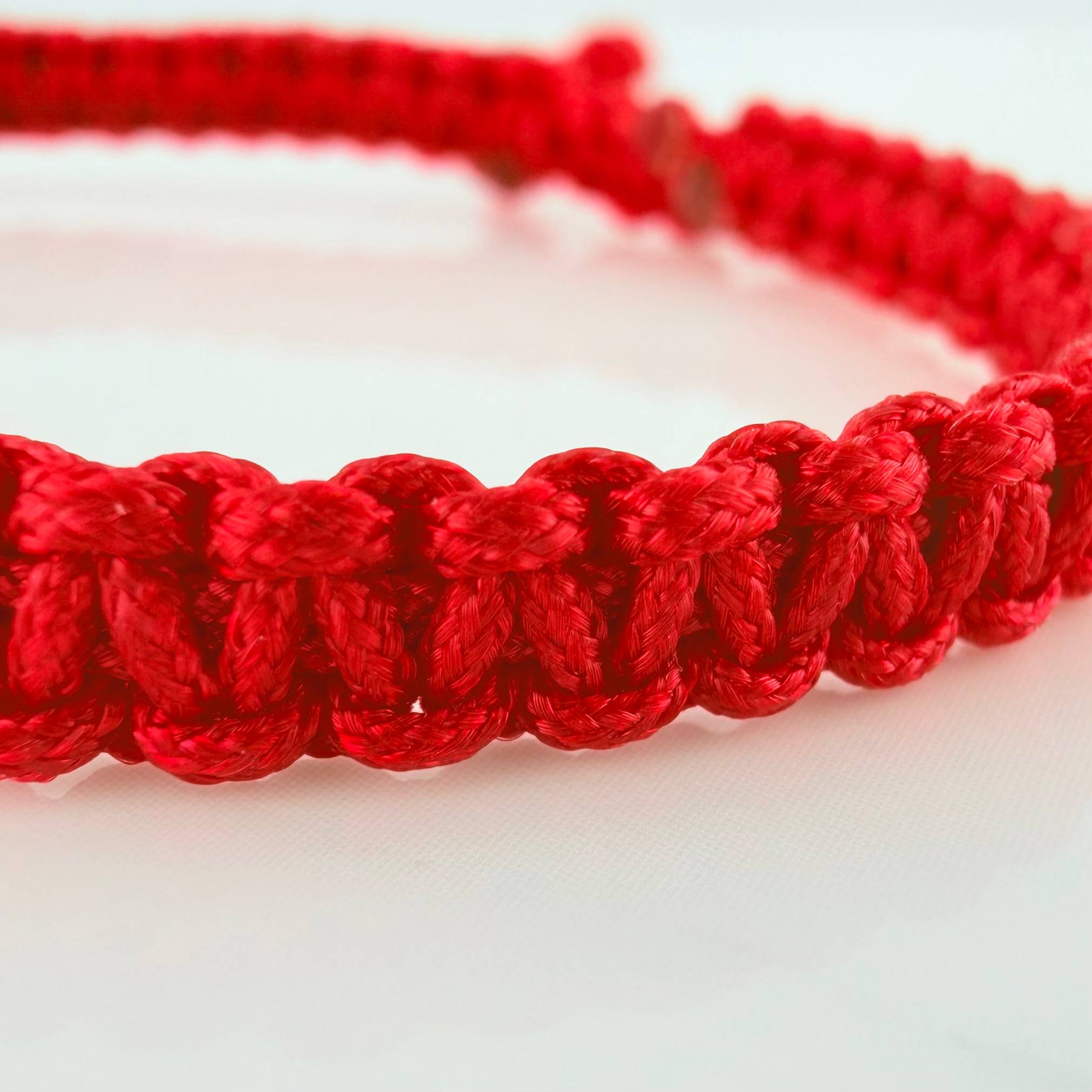 Red Woven Bracelet Mom Yellow Gold 18K