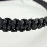 Black Woven Bracelet Family Three Golds 18K