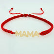 Red Woven Bracelet Mom Yellow Gold 18K