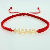 Red Woven Bracelet Mom Yellow Gold 18K