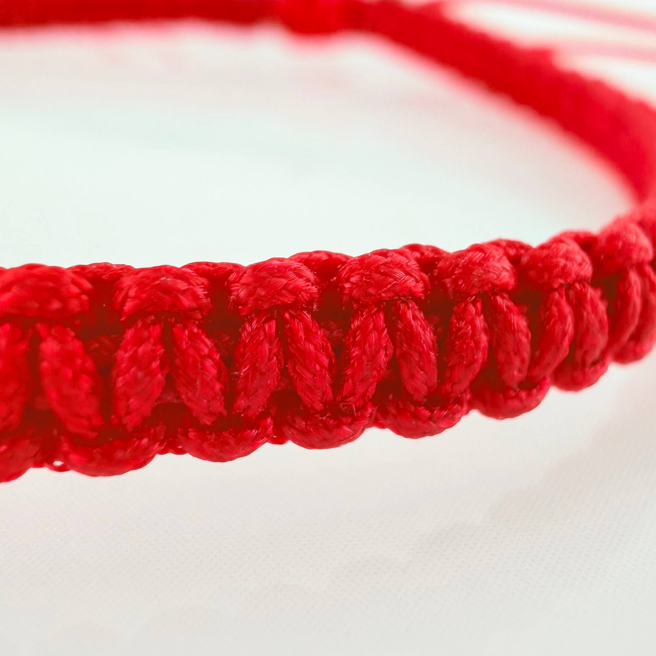 Red Woven Bracelet Mom Yellow Gold 18K
