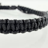 Pulsera Tejida Negra Avión 4Mm 2 Und Oro Amarillo 18K