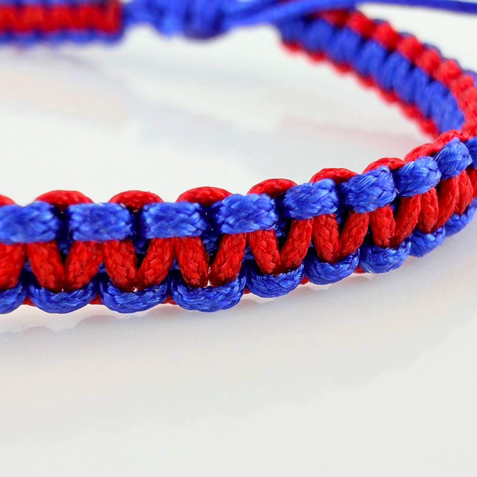Pulsera Tejida Bicolor Escudo Estrella 3Mm 6Und Oro Amarillo 18K