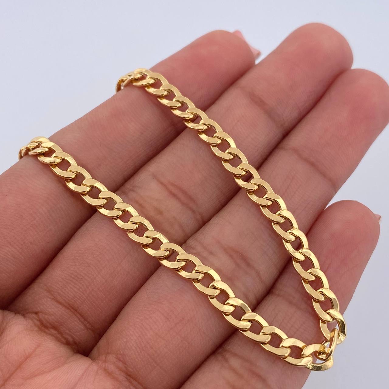 Cuban Links Bracelet 3.9gr / 18.5cm / 3.7mm Yellow Gold +0 18K &