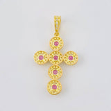 Pendant Dense Cross 4 g / 1 1/2 in 18K Yellow Gold