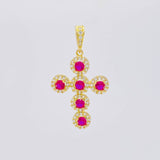 Pendant Dense Cross 3.9 g / 1 1/2 in Yellow Gold 18K