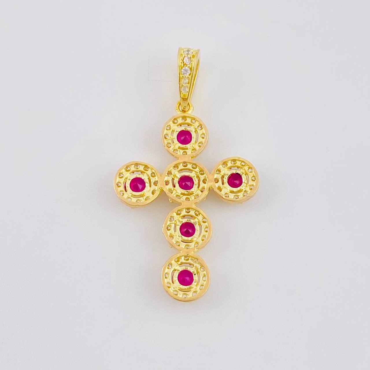 Pendant Dense Cross 3.9 g / 1 1/2 in Yellow Gold 18K