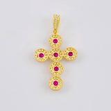 Pendant Dense Cross 3.9 g / 1 1/2 in Yellow Gold 18K